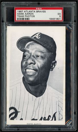 1967 Atlanta Braves Team Photos Hank Aaron PSA 5 - Only 7 Higher