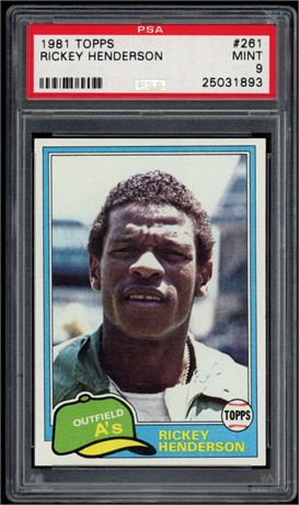 1981 Topps #261 Rickey Henderson PSA 9