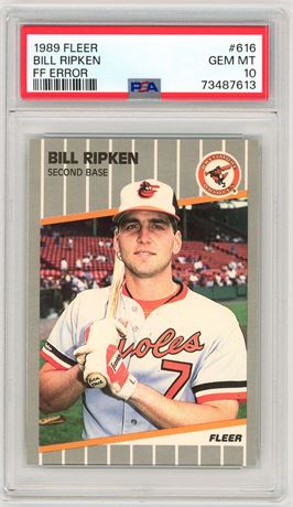 1989 Fleer #616 Billy Ripken FF Error PSA 10 GEM MINT