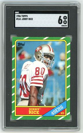 1986 Topps #161 Jerry Rice RC SGC 6 EXMT