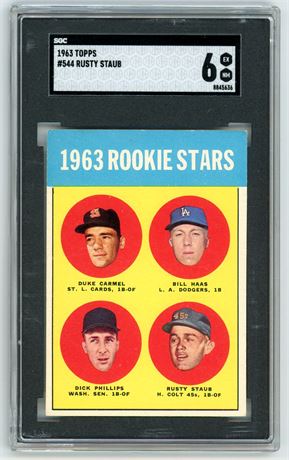 1963 Topps #544 Rusty Staub RC SGC 6 EXMT