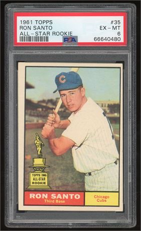 1961 Topps #35 Ron Santo RC PSA 6 EXMT
