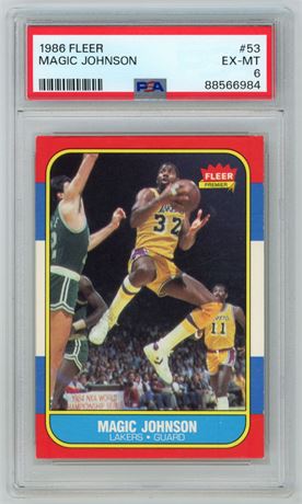 1986 Fleer #53 Magic Johnson PSA 6 EXMT