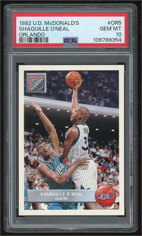 1992 Upper Deck McDonalds Shaquille O'Neal RC Orlando PSA 10 GEM MINT