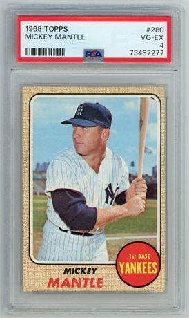 1968 Topps #280 Mickey Mantle PSA 4 VGEX