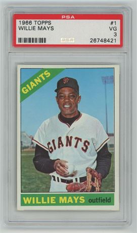 1966 Topps #1 Willie Mays PSA 3 VG Looks Nicer