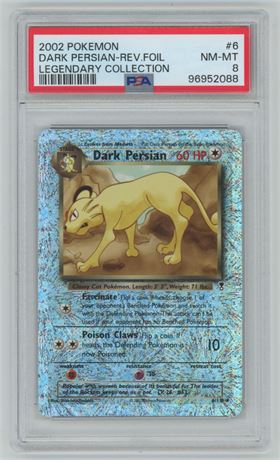 2002 Pokemon Legendary Collection #6 Dark Persian-Reverse Foil PSA 8 NMMT