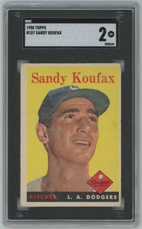 1958 Topps #187 Sandy Koufax SGC 2 GOOD