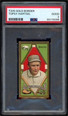 1911 T205 Gold Border Topsy Hartsel PSA 2