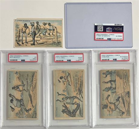 1900 H804-5 Baseball Comics Complete Set Raw and Graded Lot (4) (READ)