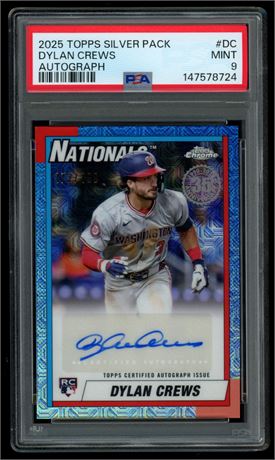 2025 Topps Silver Pack Dylan Crews RC Auto 172/199 PSA 9