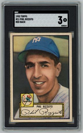 1952 Topps #11 Phil Rizzuto Red Back SGC 3 VG