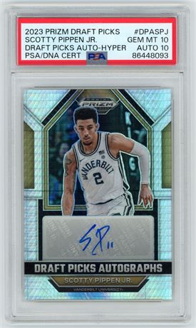 2023 Prizm Draft Picks Scotty Pippen Jr RC Auto Hyper Prizm PSA 10 Auto 10