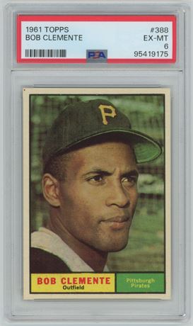 1961 Topps #388 Roberto Clemente PSA 6 EXMT