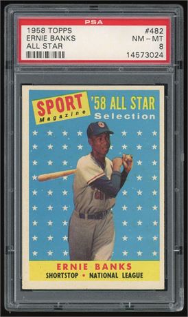 1958 Topps #482 Ernie Banks All Star PSA 8 NMMT
