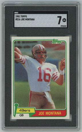 1981 Topps #216 Joe Montana RC SGC 7 NM