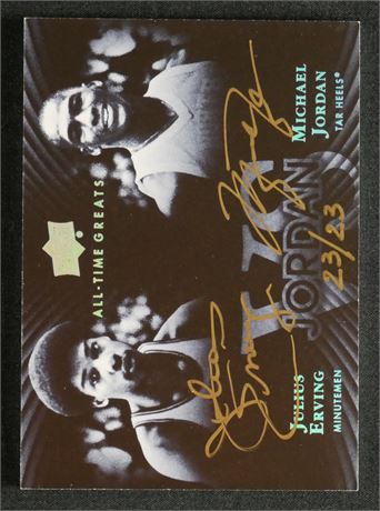 2013 Upper Deck All Time Greats Jordan/Erving Auto #23/23 Bookend