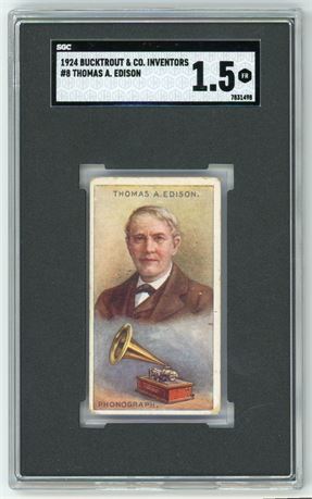 1924 Bucktrout & CO Inventors #8 Thomas A Edison SGC 1.5 FAIR