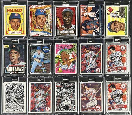 2020 Topps Project 2020 Raw Lot (15) w/ Mays, Ryan, and Trout Factory Sealed