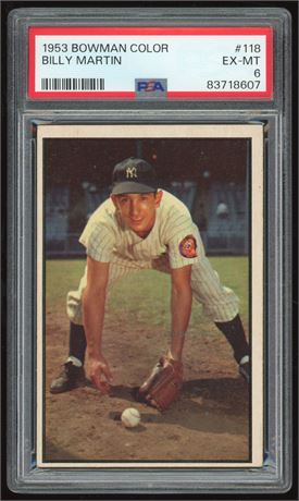 1953 Bowman Color #118 Billy Martin PSA 6 EXMT