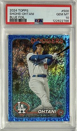 2024 Topps #500 Shohei Ohtani Blue Foil 154/999 PSA 10 GEM MINT