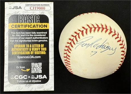 Ivan Rodriguez Signed Official Major League Baseball JSA Some Toning