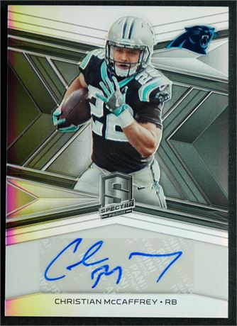 2018 Panini Spectra Christian McCaffrey Silver Prizm 13/49 Auto