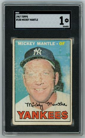 1967 Topps #150 Mickey Mantle SGC 1