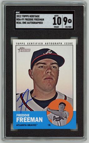 2012 Topps Heritage Freddie Freeman Real One Autographed SGC 9 Auto 10