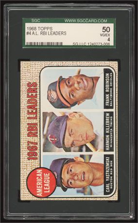 1968 Topps #4 A.L. RBI Leaders SGC 4 VGEX