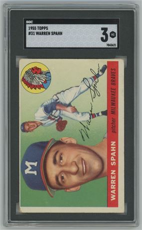 1955 Topps #31 Warren Spahn SGC 3 VG