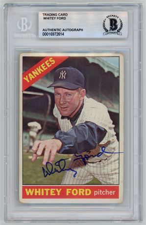 1966 Topps #160 Whitey Ford BGS Authentic Auto