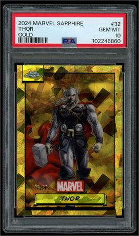 2024 Marvel Sapphire #32 Thor Gold 16/50 PSA 10