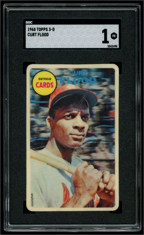 1968 Topps 3-D Curt Flood SGC 1 POOR Pop 1 Only 6 Higher