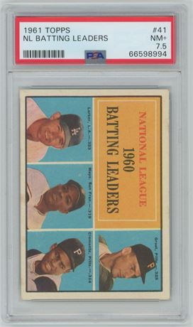 1961 Topps #41 NL Batting Leaders Mays/Clemente PSA 7.5 NM+