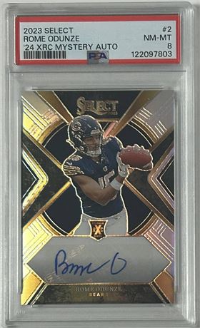 2023 Select #2 Rome Odunze '24 XRC Mystery Auto 22/99 PSA 8 NMMT