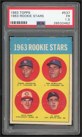 1963 Topps #537 Pete Rose RC Hi # PSA 1.5 FAIR Centered