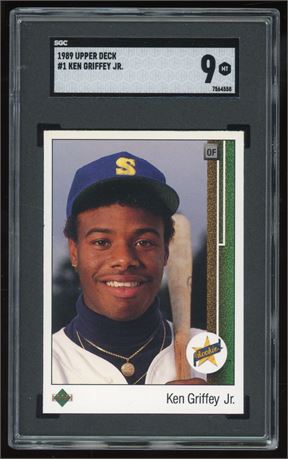 1989 Upper Deck #1 Ken Griffey Jr Star Rookie SGC 9 Nicely Centered