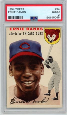 1954 Topps #94 Ernie Banks RC PSA 2 GOOD