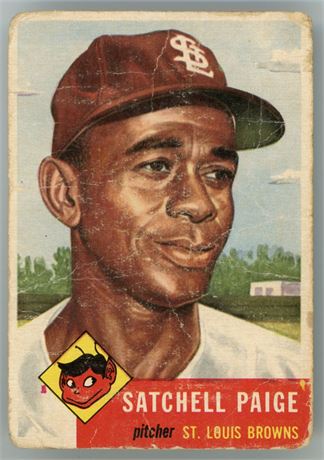 1953 Topps #220 Satchell Paige Low Grade (Creases)