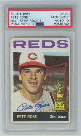 1964 Topps #125 Pete Rose Autograph PSA 10 Auto Grade