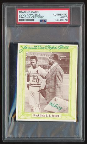 Cool Papa Bell PSA DNA Certified Authentic Auto on Custom Card