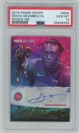 2019 Panini Hoops Sekou Doumbouya Rookie Ink Auto PSA 10 GEM MINT
