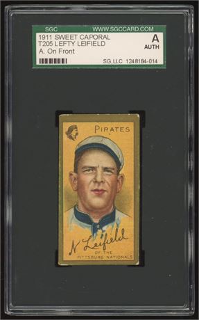 T205 Sweet Caporal Lefty Leifield A. on Front SGC AUTHENTIC