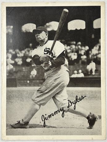 1936 R311 National Chicle Premium Glossy Jimmy Dykes 8x6 (Writing on back)