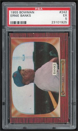 1955 Bowman #242 Ernie Banks PSA 5 EX