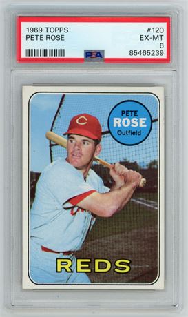 1969 Topps #120 Pete Rose PSA 6 EXMT