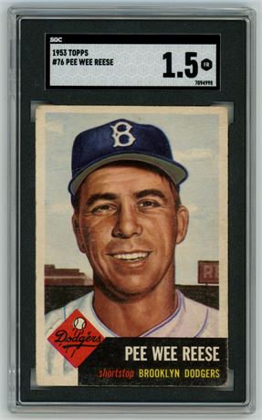 1953 Topps #76 Pee Wee Reese SGC 1.5 FAIR Beauty