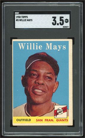 1958 Topps #5 Willie Mays SGC 3.5 VG+