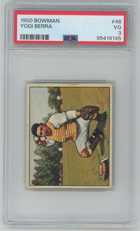 1950 Bowman #46 Yogi Berra Low# PSA 3 VG